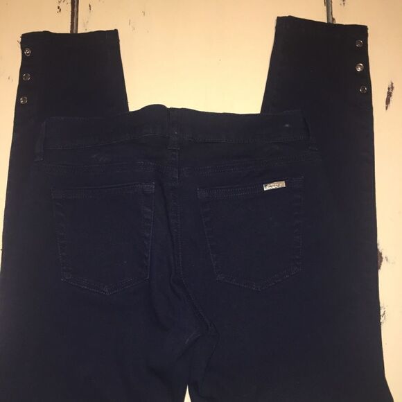 White House Black Market Size 4 blue cropped jeans with buttons - Picture 1 of 5